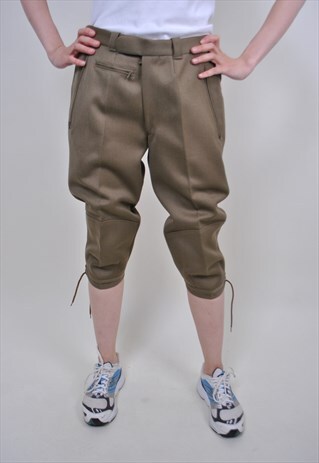 VINTAGE WOOL MILITARY PANTS, 80S KHAKI GREEN ARMY TROUSERS