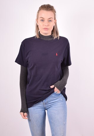 POLO RALPH LAUREN WOMENS VINTAGE T-SHIRT TOP MEDIUM 90S