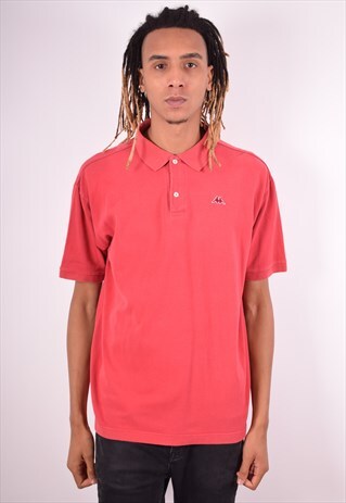 KAPPA MENS VINTAGE POLO SHIRT XL RED 90S