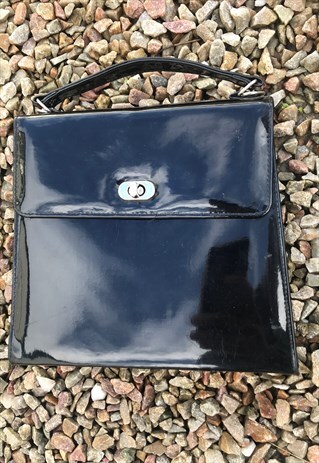 VINTAGE 80'S PVC SQUARE VINYL CLOSING BOXY BAG