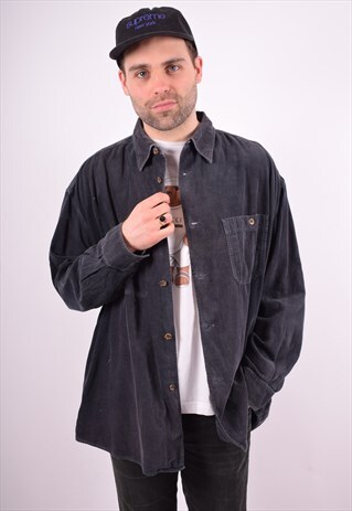 C.P COMPANY MENS VINTAGE CORDUROY SHIRT XXL GREY 90'S