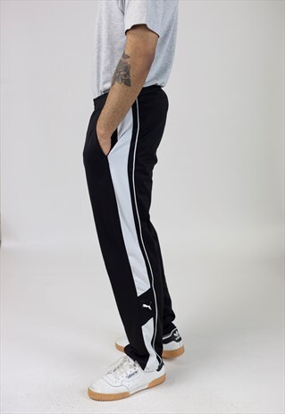 VINTAGE PUMA BLACK TRACKSUIT BOTTOMS