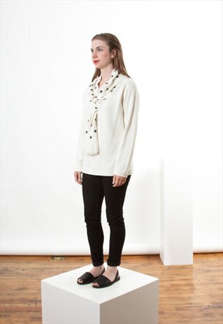 ON SALE CREAM SCARF JUMPER / ALL IN ONE JUMPER