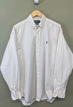 Vintage Ralph Lauren Shirt White With Embroidered Logo