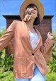 1990'S VINTAGE DUSTY ROSE LIGHT WEIGHT WOOL BLAZER