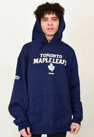 VINTAGE 90'S REEBOK TORONTO MAPLE LEAFS NAVY HOODIE
