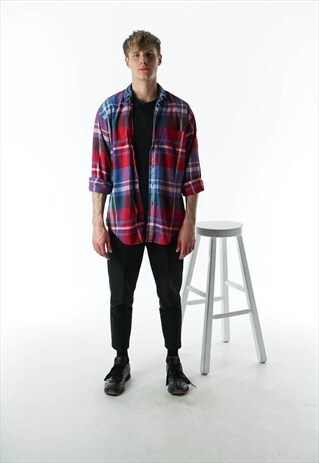 RED PLAID SHIRT / SOFT FALL BUTTON UP VEST