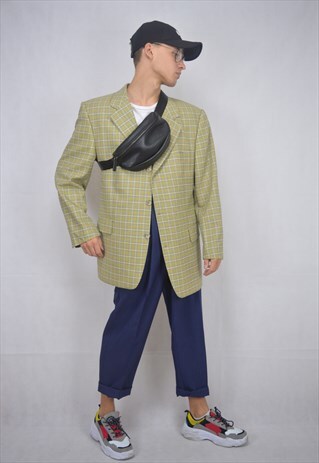 VINTAGE CHECKERED MULTICOLOUR OVERSIZE RAVE BLAZER