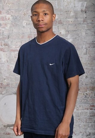 VINTAGE NIKE PRINT LOGO T-SHIRT BLUE