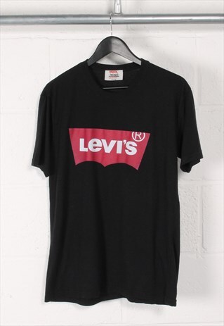 Vintage Levi's T-Shirt in Black Crewneck Sports Top XL