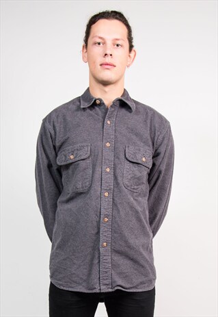 VINTAGE GREY THICK FLANNEL SHIRT