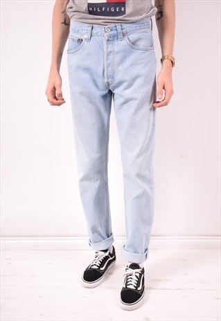 LEVI'S 501 MENS VINTAGE JEANS W31 L34 BLUE 90S