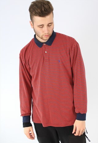 RALPH LAUREN STRIPED LS POLO SHIRT