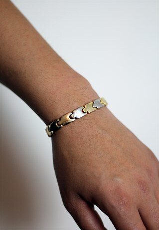 VINTAGE 90S TWO TONE ORNAMENT BRACELET