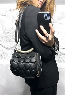 Black Circle Scale Hobo Bag 