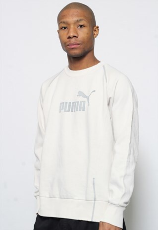 VINTAGE PUMA LOGO SWEATSHIRT WHITE