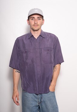 Vintage Carlo Colucci Purple Summer Short Sleeve Shirt