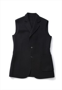 RAF SIMONS Wool Waistcoat Vest Black