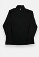 VINTAGE FILA EMBROIDERED BLACK 1/4 ZIP FLEECE JUMPER SIZE S