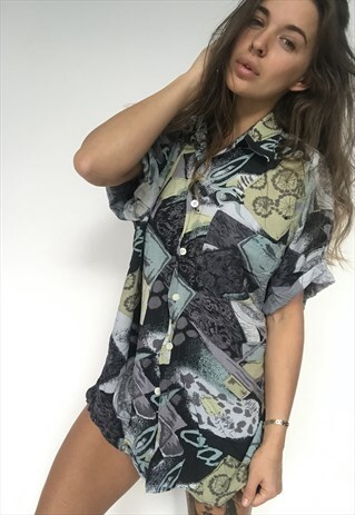 PATTERNED OVERSIZED RETRO VINTAGE UNISEX FESTIVAL SHIRT