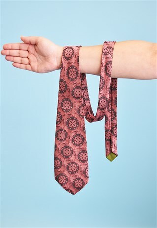 VINTAGE 70'S RETRO TAPESTRY WOVEN ABSRACT PATTERN TIE