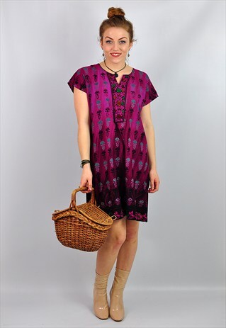 VINTAGE ORIENTAL FESTIVAL BOHO DRESS