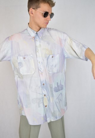 VINTAGE MULTICOLOUR HAWAIIAN GRAPHIC FESTIVAL SHIRT