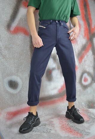 VINTAGE DARK BLUE DENIM DIESEL JEANS TROUSERS
