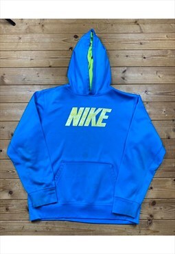 Retro Nike blue spellout hoodie UK XS