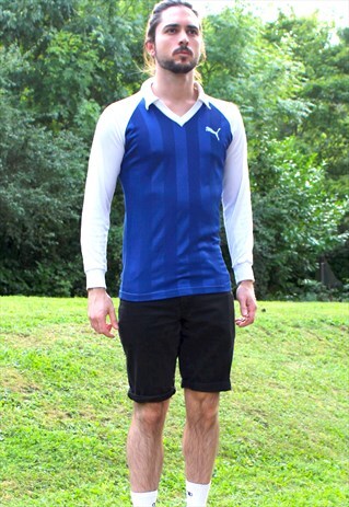 VINTAGE 80S PUMA SOCCER FOOTBALL JERSEY - SMALL - W. GERMANY