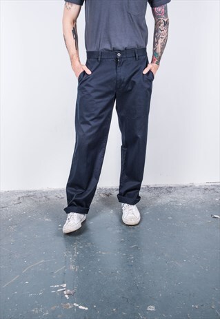 DOCKERS VINTAGE 1980S NAVY BLUE TROUSERS