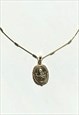 RELIGIOUS MARY NECKLACE GOLD PLATED OVAL 
