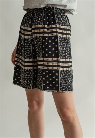 VINTAGE 80S PATTERNED MIDI FESTIVAL SHORTS