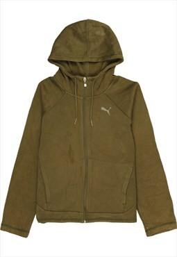 Vintage 90's Puma Hoodie Full Zip Up Khaki