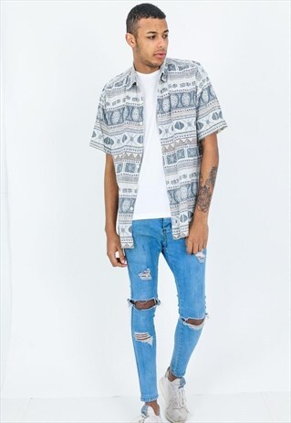 VINTAGE AZTEC PATTERN SHIRT