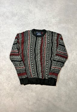Hollister Abstract Knitted Jumper Funky Patterned Sweater