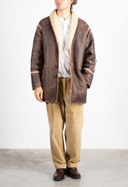 Men's Mandria Brown Shearling Coat