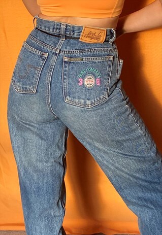 VINTAGE BEST COMPANY DENIM HIGH WAIST MOM JEANS LIGHT WASH