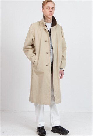 VINTAGE BEIGE BIJENKORF LONG CAR COAT