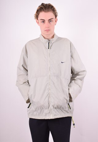 NIKE MENS VINTAGE TRACKSUIT TOP JACKET MEDIUM GREY 90S