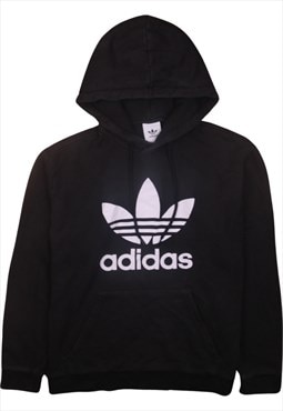 Vintage 90's Adidas Hoodie Spellout Pullover Black XLarge