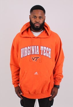 Vintage Men's 90's Adidas Virginia Tech Spell out Hoodie