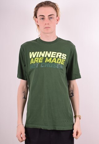 NIKE MENS VINTAGE T-SHIRT TOP LARGE GREEN 90S