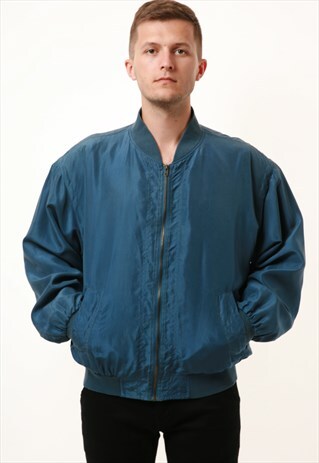 90S VINTAGE LAMBERTO LIGHTWEIGHT LINED BOMBER 15903