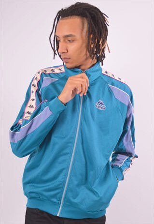 VINTAGE KAPPA TRACKSUIT TOP JACKET TURQUOISE