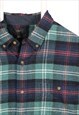 VINTAGE 90'S J CREW SHIRT LONG SLEEVE BUTTON UP CHECK GREEN