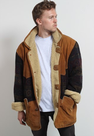 VINTAGE AZTEC FLEECE LINED FESTIVAL JACKET