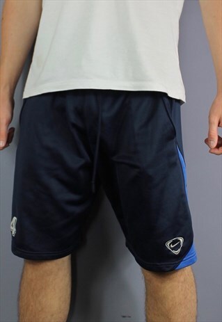 VINTAGE NIKE SHORTS IN NAVY BLUE WITH POCKETS, EMBROIDERED L