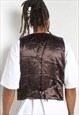 VINTAGE 90'S SUEDE WAISTCOAT JACKET BROWN