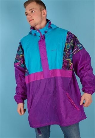 VINTAGE WINDBREAKER JACKET IN MULTI NJ546